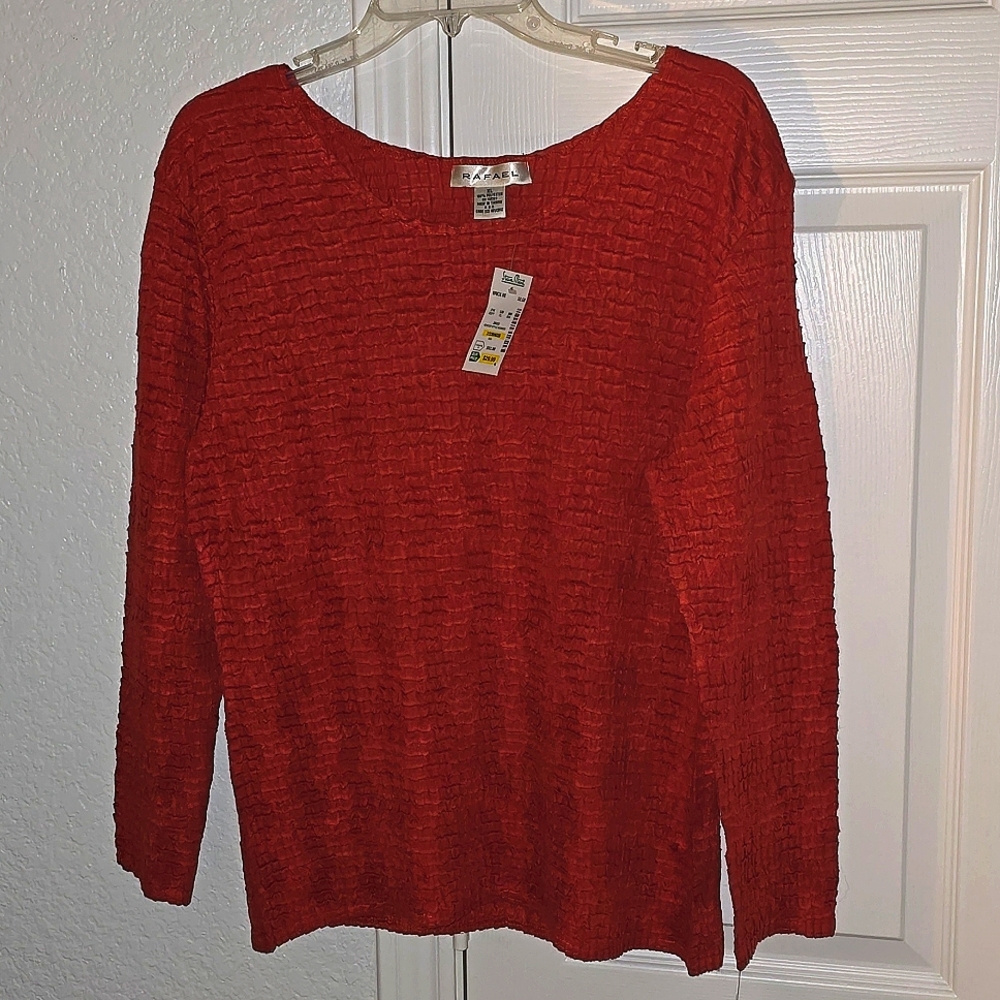 NWT Rafael LS Red Blouse - XL